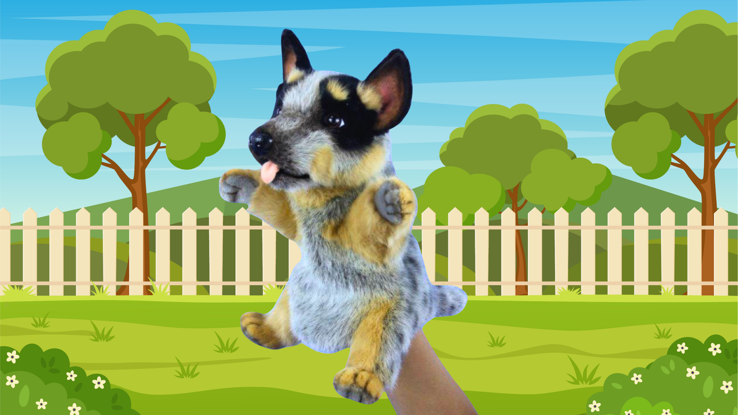 Bluey puppet toy Australia puppets hand puppet blue heeler dog puppy tv bingo realistic