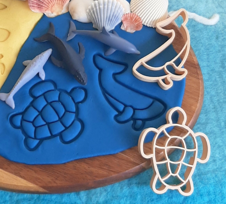 Australia playdough cutter stamp eco turtle whale dolphin shark ocean sea