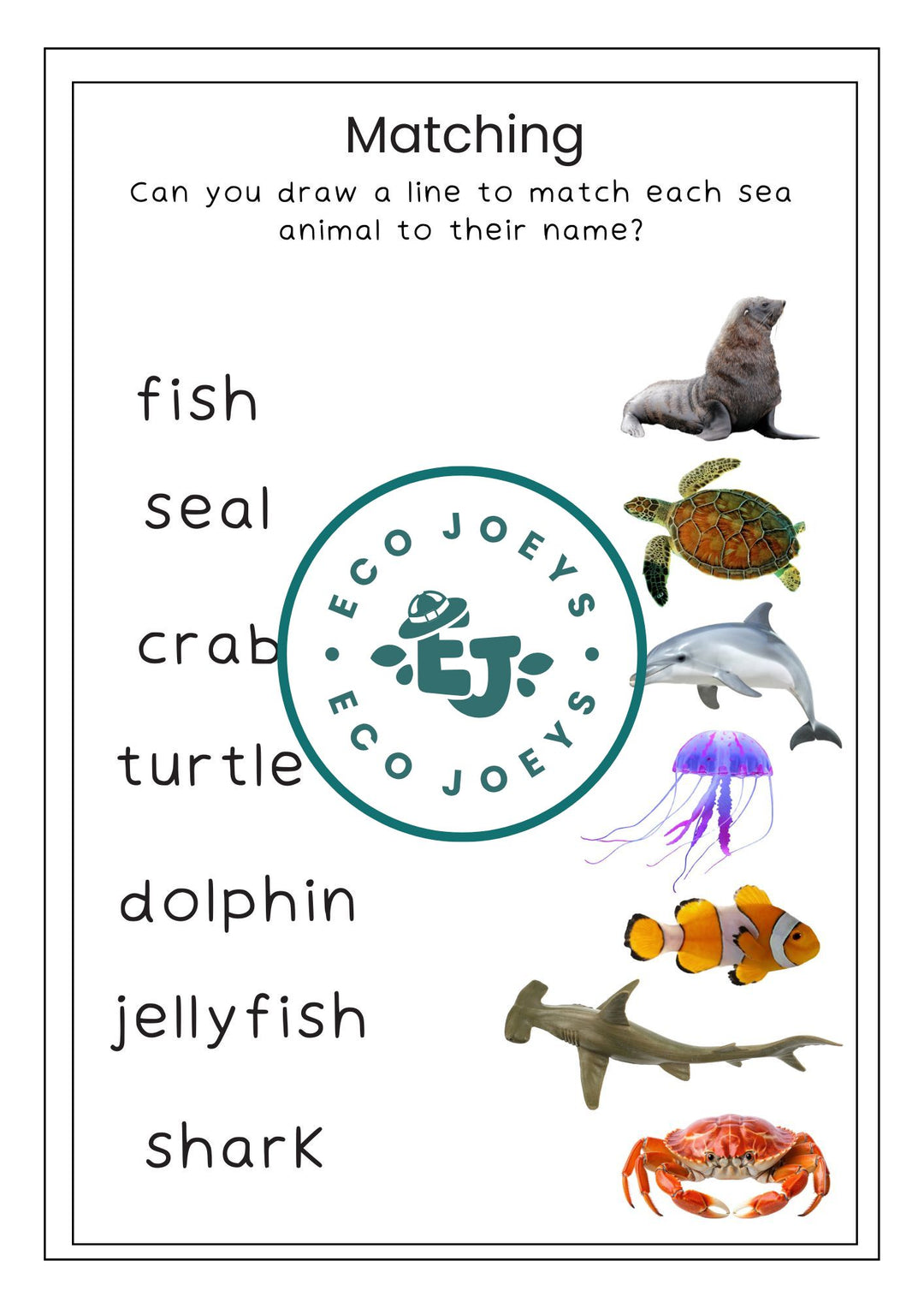 Australian Ocean Animals Early Learning Printable Pack - Digital Download (27 pages)