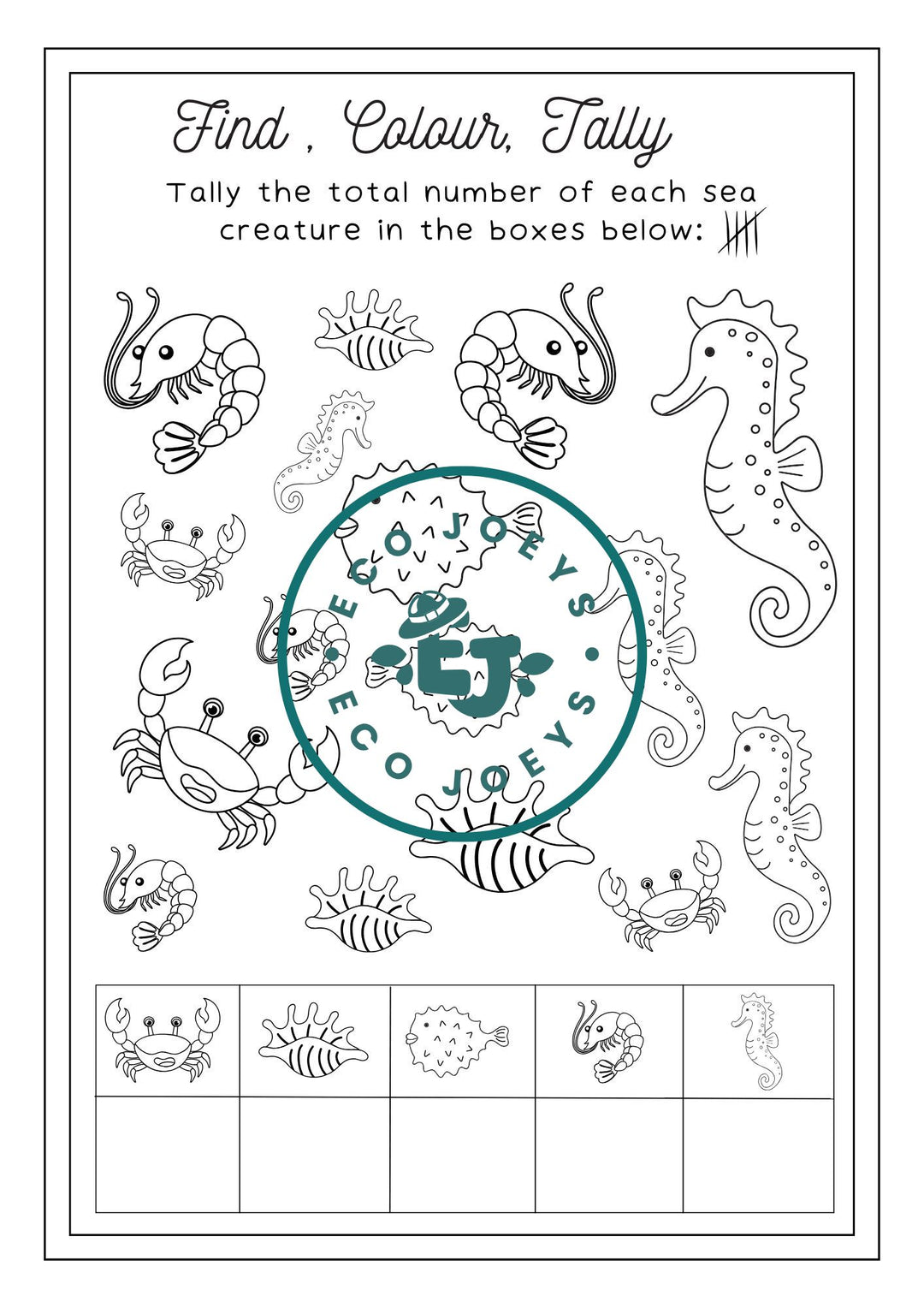 Australian Ocean Animals Early Learning Printable Pack - Digital Download (27 pages)