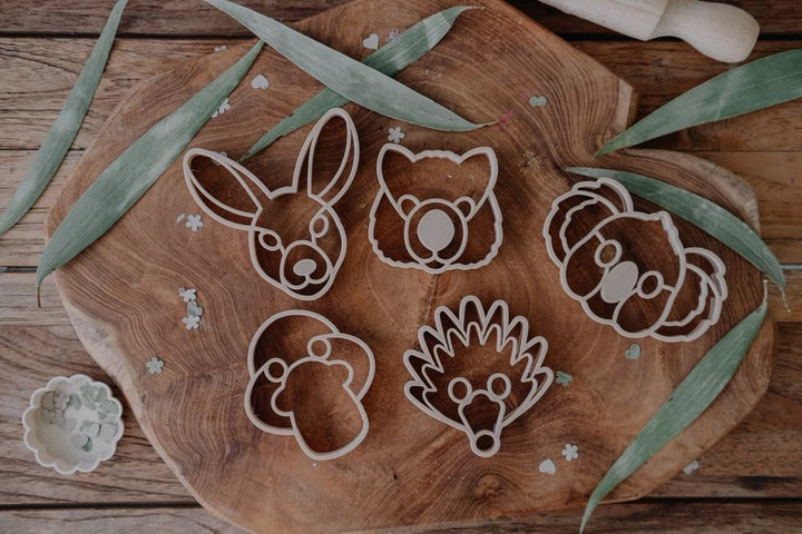 Australian animals cookie cutters dough playdough moulds koala kangaroo echidna eco