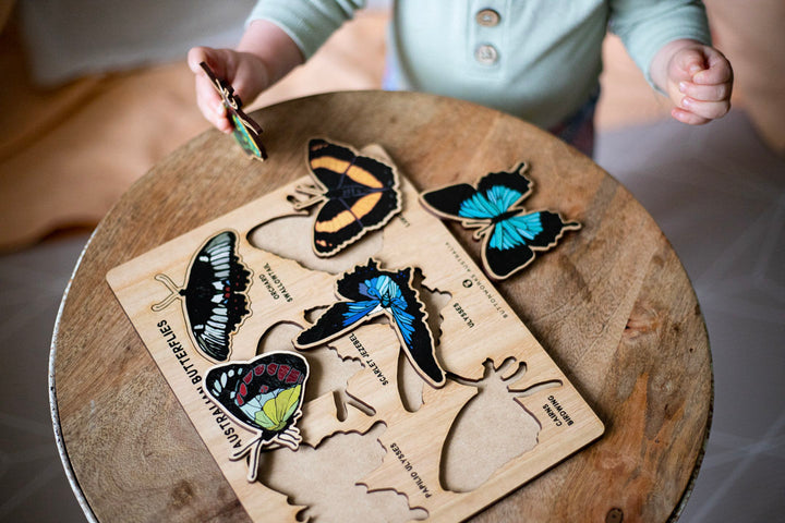 Australian butterfly wooden jigsaw puzzle Buttonworks children kids jigsaw aussie butterflies