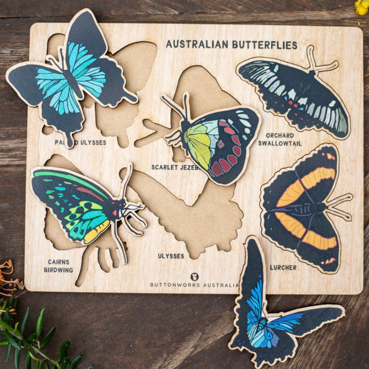 Australian butterfly wooden jigsaw puzzle Buttonworks children kids jigsaw