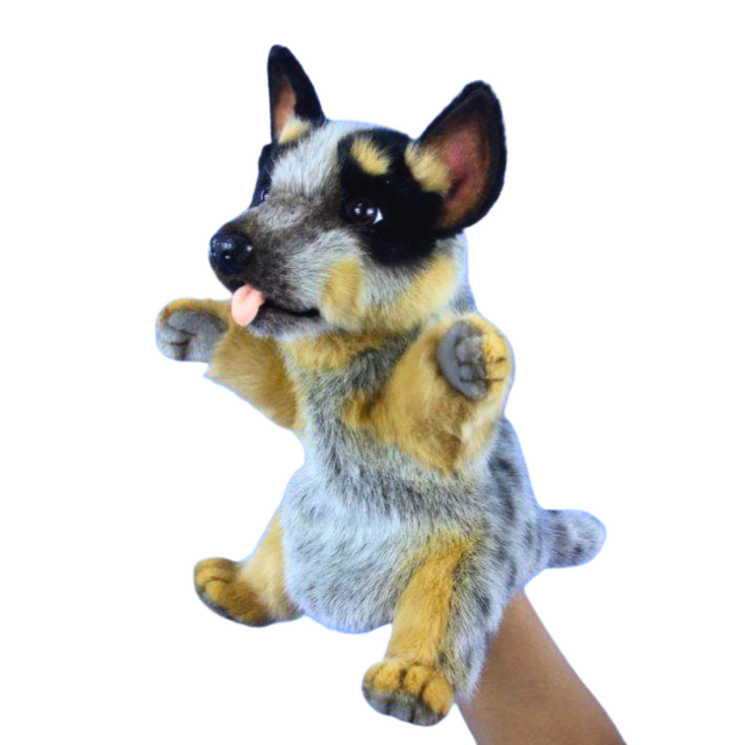 Bluey puppet Australia sale blue heeler dog puppet Bluey hand puppet Bluey Australian Aussie cattle dog soft toy Bingo