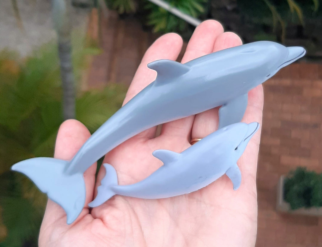 Bottlenose dolphin set mother baby calf toy figurines realistic lifelike detailed minizoo collect Papo Schleich