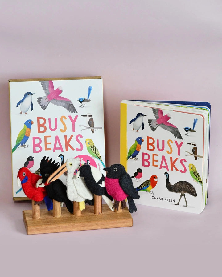 Busy Beaks Finger Puppets Book Set sarah allen australia bookish play ideas aussie kids sensory play toys