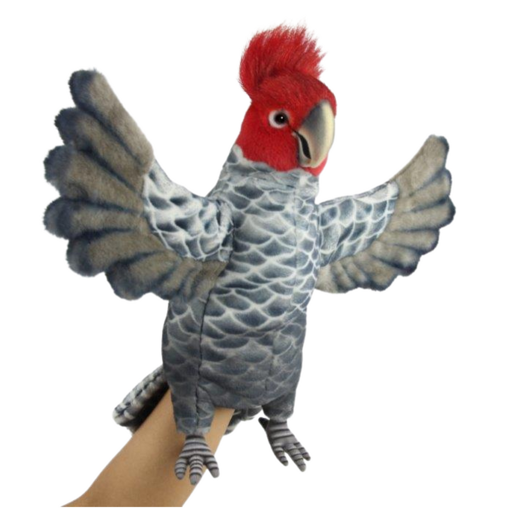 Hansa puppets Australia Gang Gang cockatoo parrot bird hand puppet Folkmanis Wild Republic