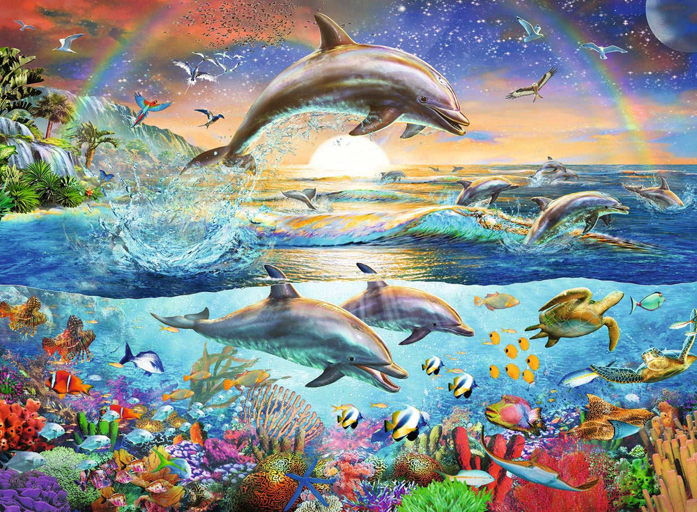 Ravensburger jigsaw puzzle dolphin paradise 300pc kids Australia sale turtle