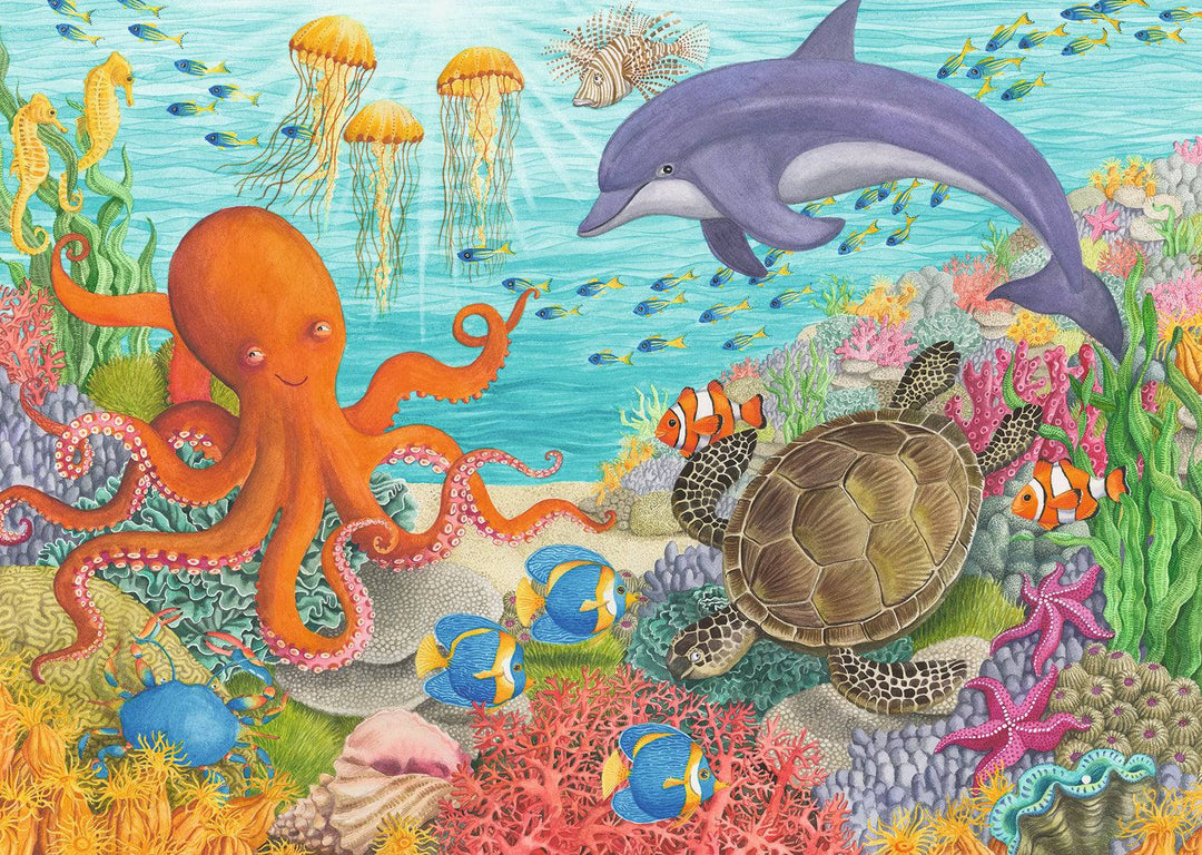 Ravensburger jigsaw puzzle ocean friends dolphins 35pc kids turtle