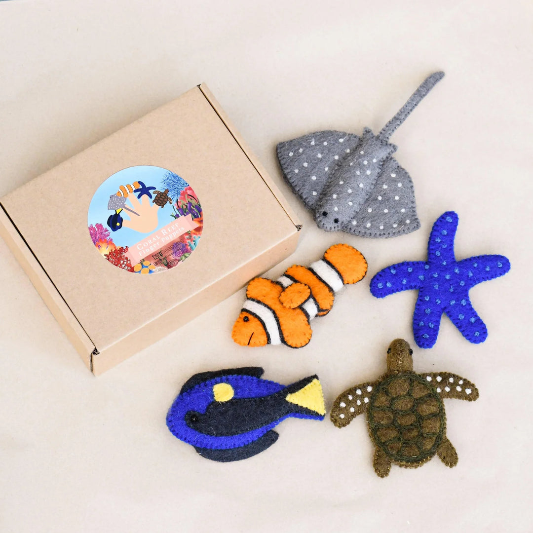 australia tropical coral reef fish turtle finger puppets nemo dory puppet tara treasures