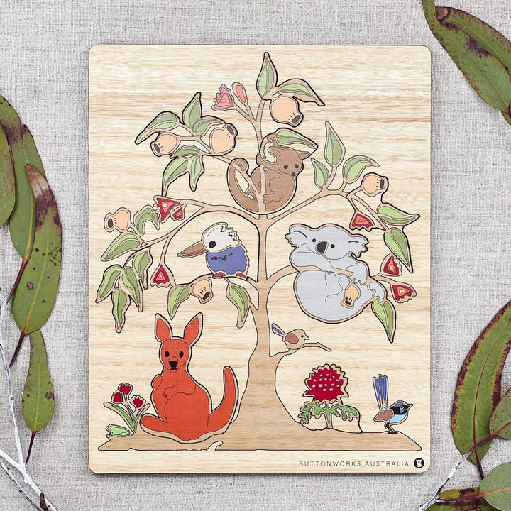 australian native wildlife tree puzzle kids aussie animals kangaroo koala possum kookaburra