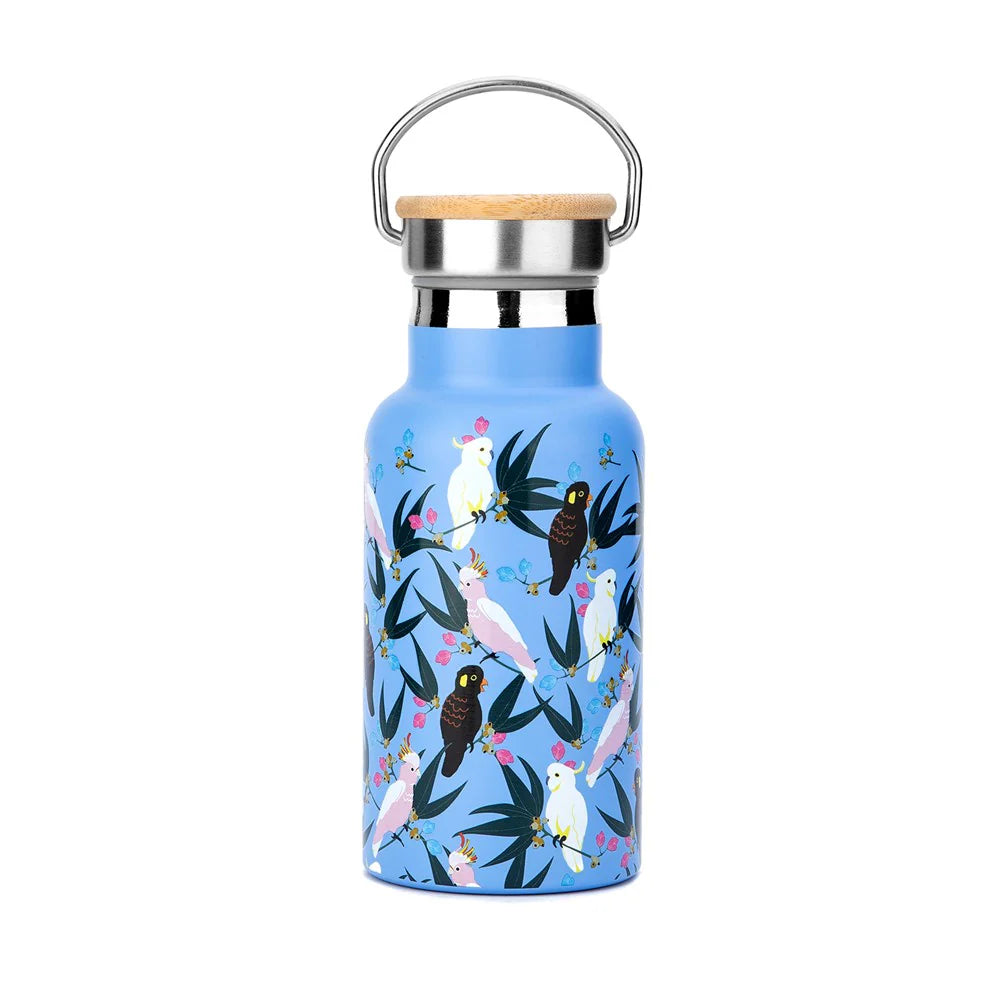 best kids water bottle drink bottle Australia animals cockatoo birds eco friendly Montii Bbox thermal Cockatoos floral flowers blue