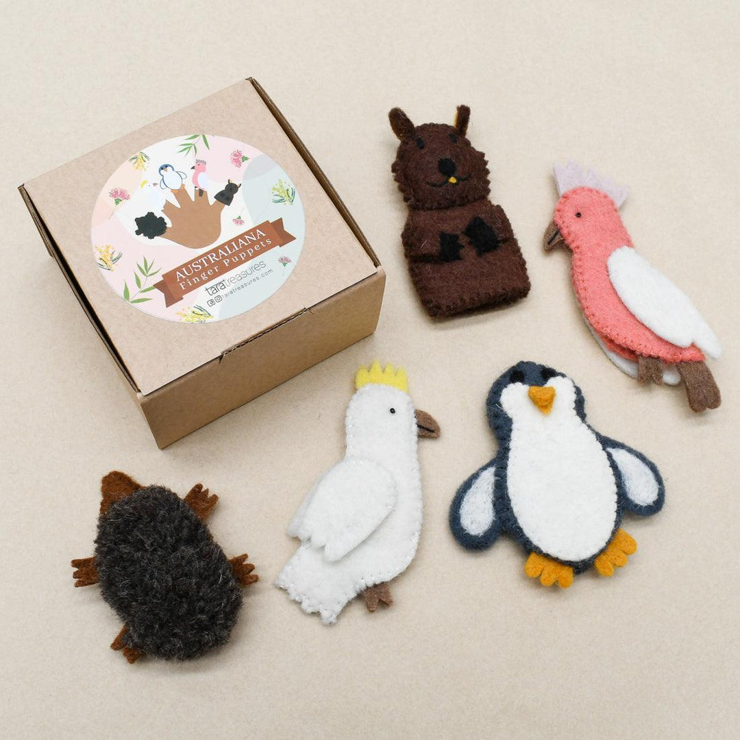 finger puppets australia native birds echidna wombat puppet sensory play small world ideas australian aussie kids tara treasures