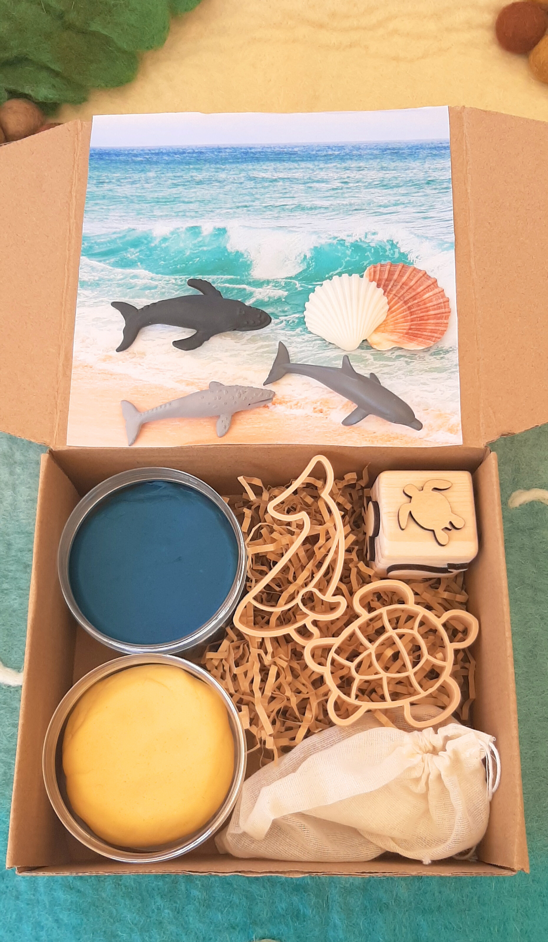 kids sensory playdough activity kit set box ocean sea marine whale australia