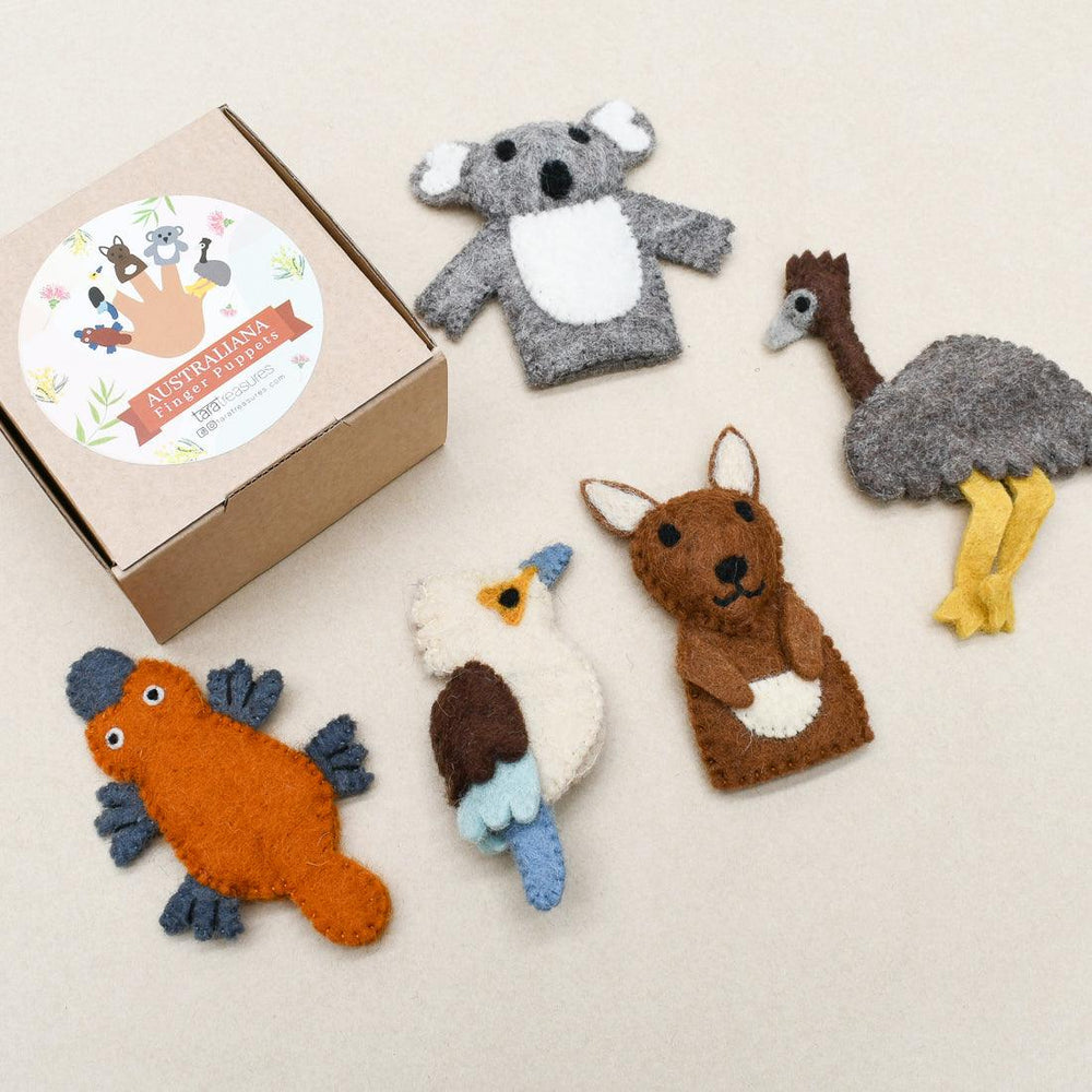 koala finger puppet australia kangaroo kookaburra platypus emu native animals puppets tara treasures 