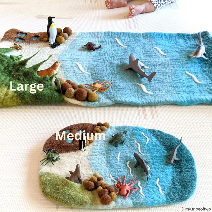 Sea, Beach, and Rockpool Play Mat Playscape - Medium. LAST ONE!