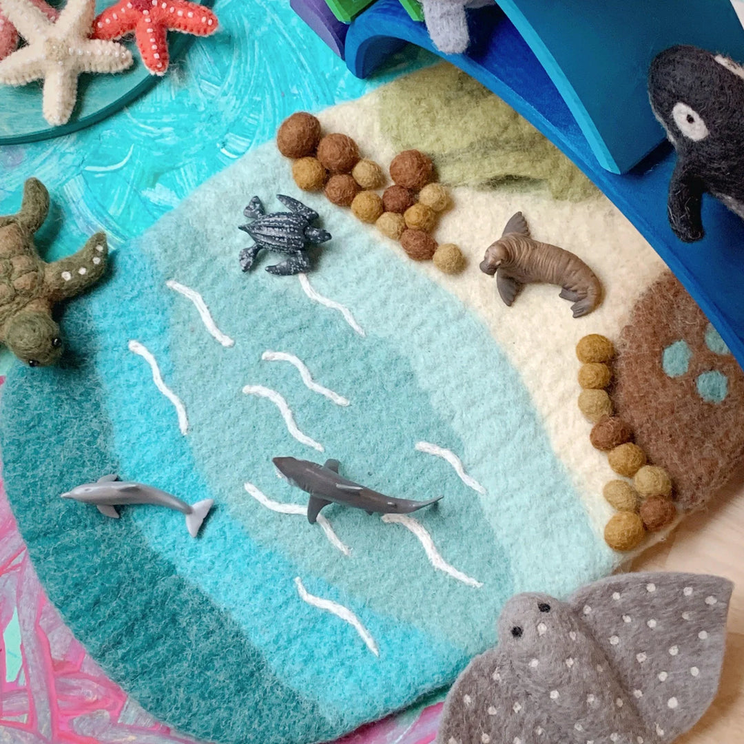 ocean small world play australia tara treasures kids playscape sensory tray ideas felt playmat animals