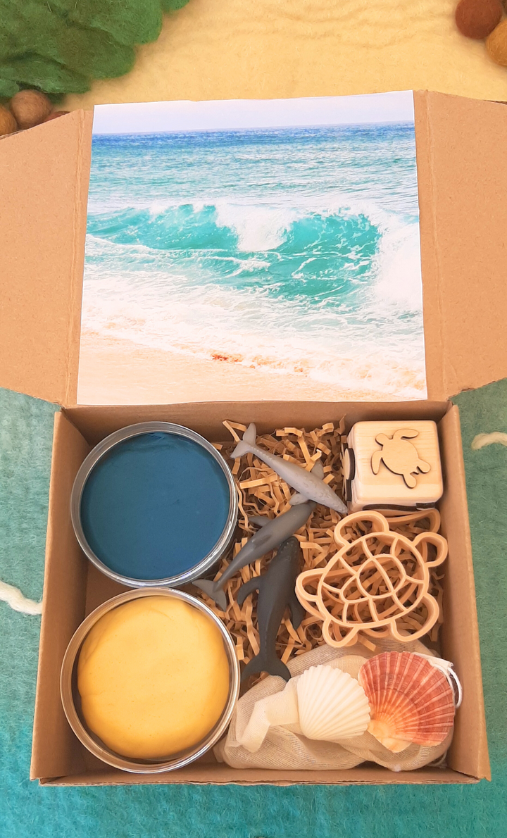 ocean playdough kit sensory play kids australia whale dolphin stamp dough