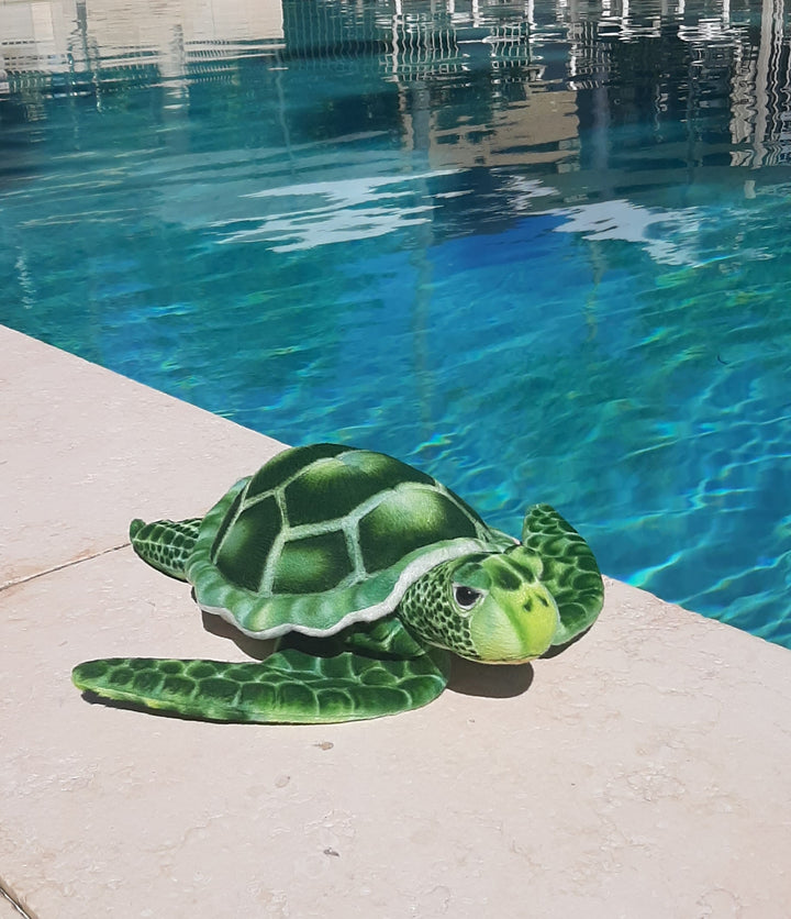 sea turtle hand puppet Australia Hansa lifelike detailed toy stuffed plush softie recycled ecofriendly