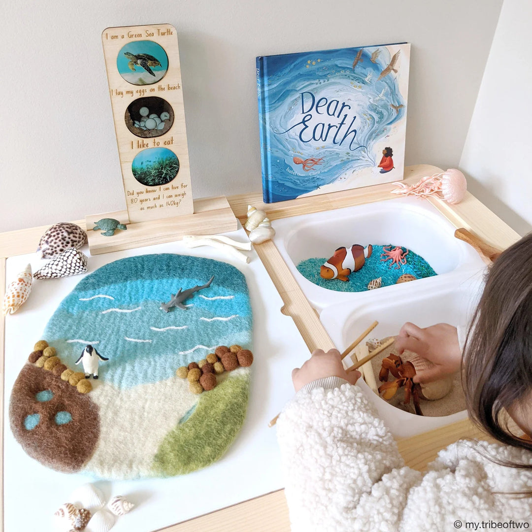 sensory play ideas australia kids ocean sea beach rockpool playmat tray felt playscape tara treasures