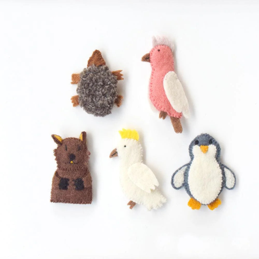 tara treasures finger puppets B australian animals wombat puppet echidna galah penguin cockatoo