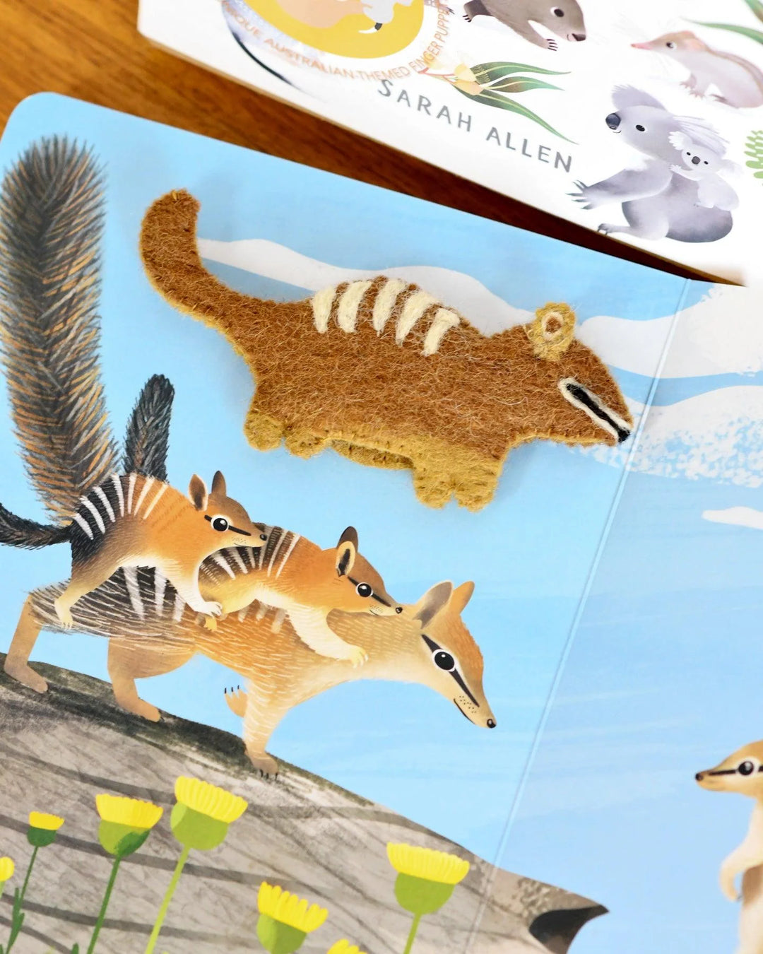 tara treasures finger puppets book sets Jumping Joeys quoll puppet numbat bilby glider sensory play ideas Australia kids