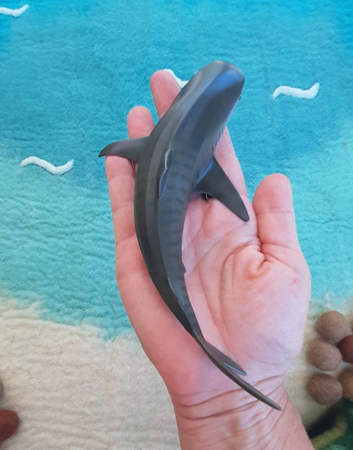 realistic and detailed tiger shark toy figurine