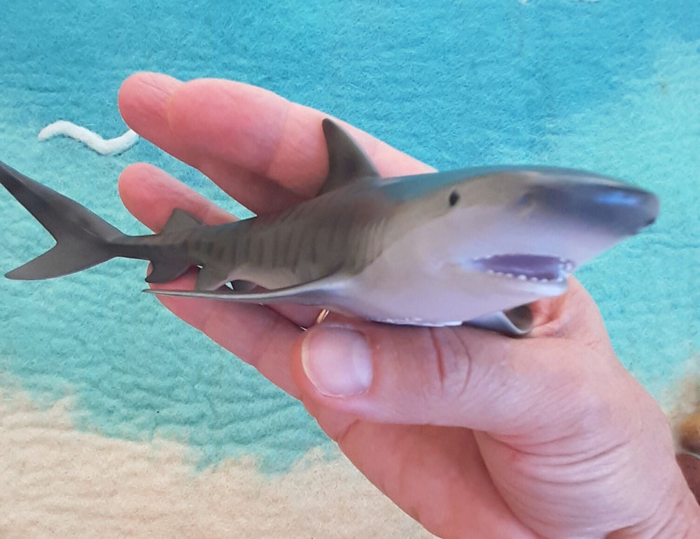 lifelike toy tiger shark model