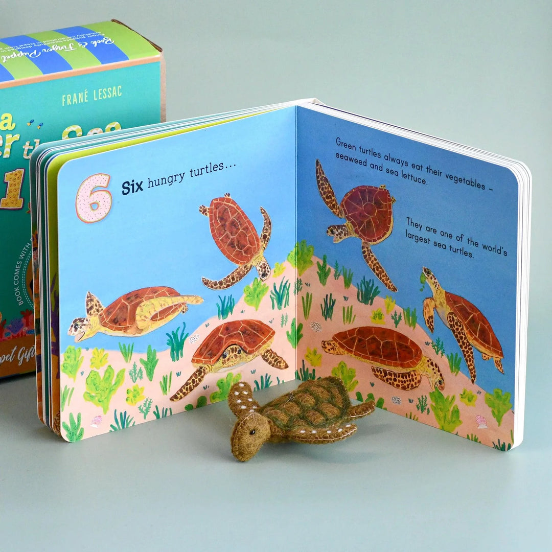 turtle finger puppet book sensory play australia under the sea 123 marine wildlife play tara treasures frane lessac